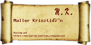 Maller Krisztián névjegykártya