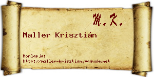 Maller Krisztián névjegykártya